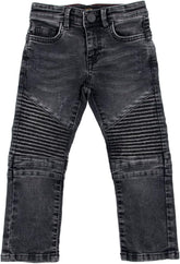 Baby Boys Toddler Jeans, Elastic Waist Biker Moto Distressed Ripped Denim Jeans for Boys & Colored Pants